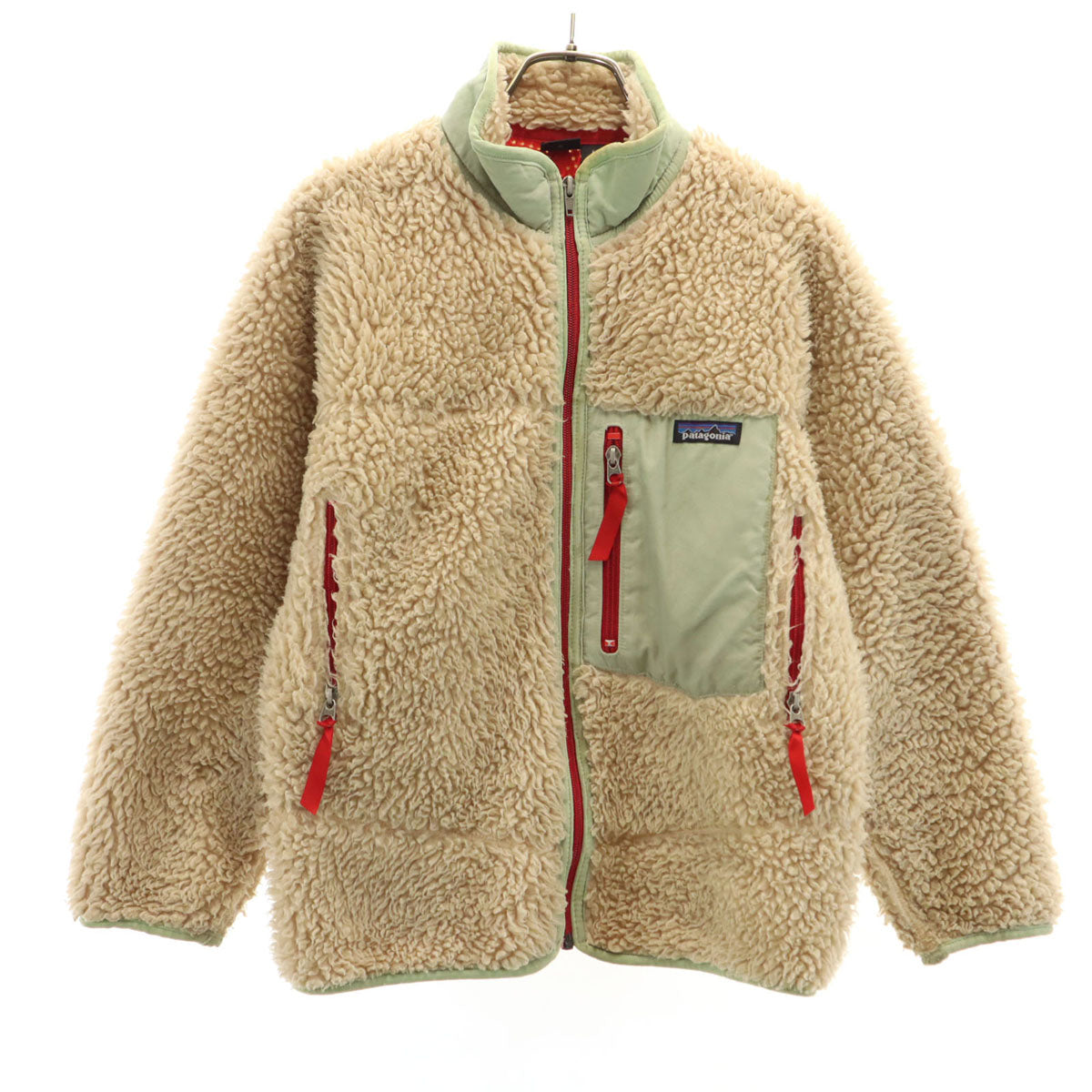 patagonia フリースジャケット キッズ M ベージュ patagonia レトロX L
