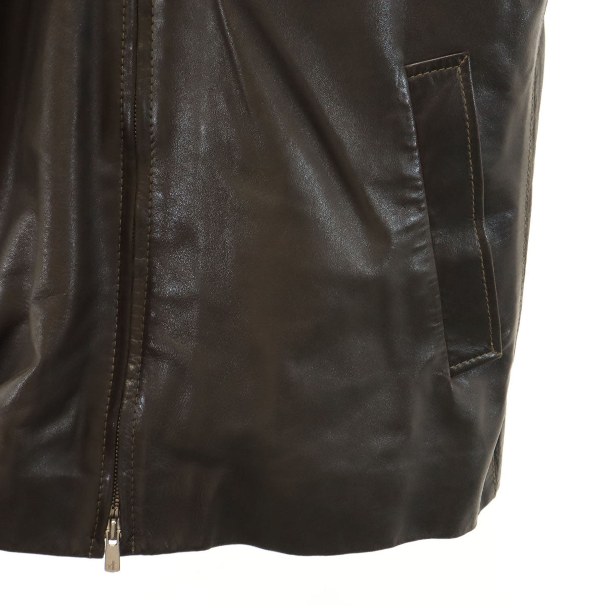 Salfra サルフラ レザージャケット 50 ブラウン 裏カシミヤ メンズ