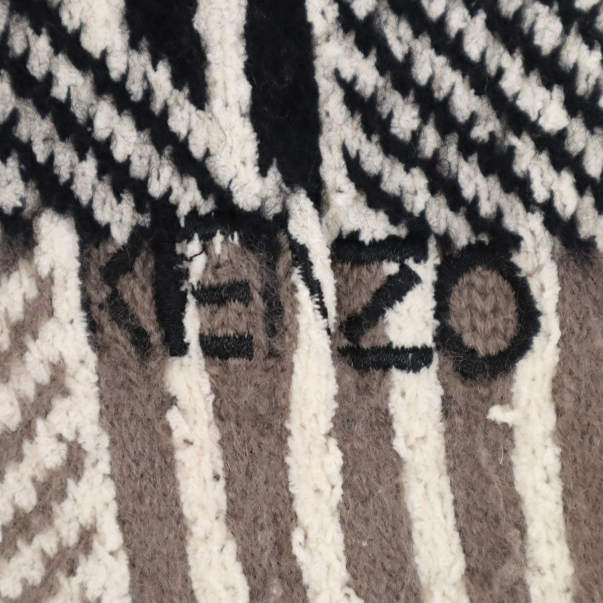 KENZO GOLF ケンゾーゴルフ 90s 日本製 オールド 幾何学柄 長袖 セーター 3 アイボリー ニット レディース