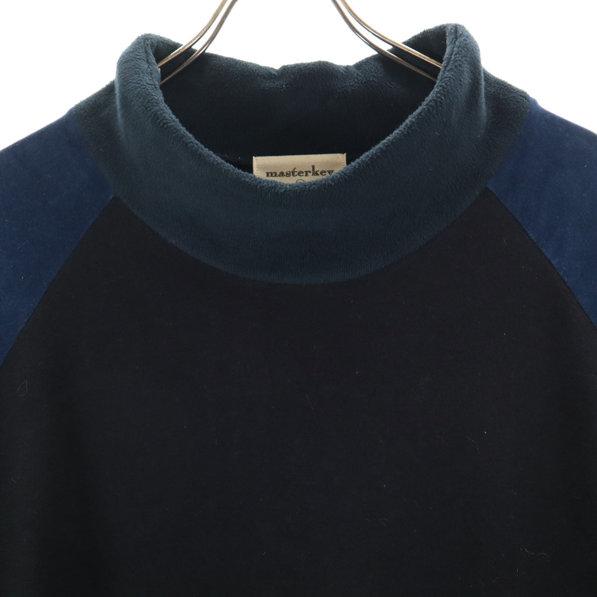 masterkey マスターキー 日本製 長袖 異素材 モックネック トレーナー 1 ブラック プルオーバー メンズ