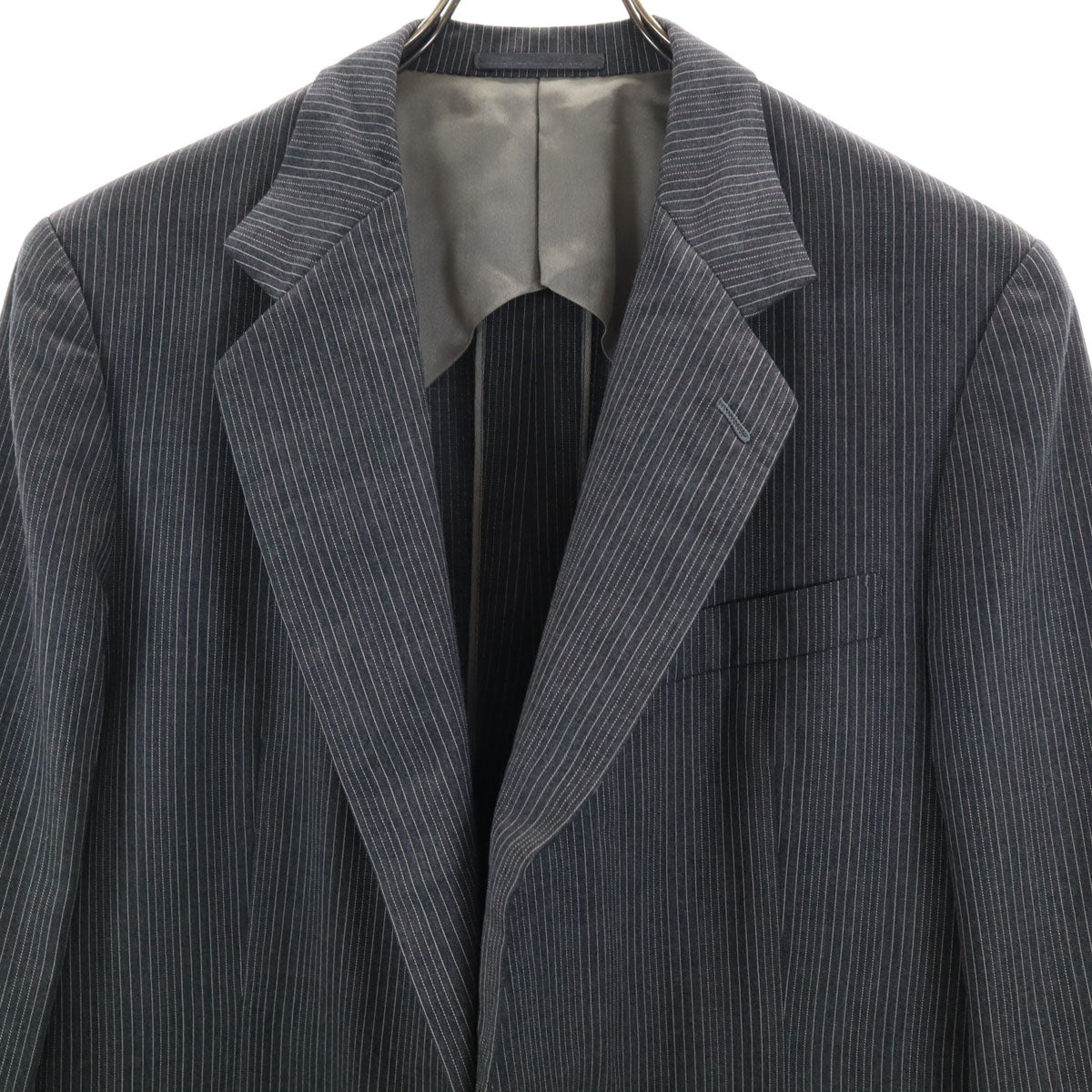 LANVIN ランバン ストライプ柄 テーラードジャケット グレー メンズ