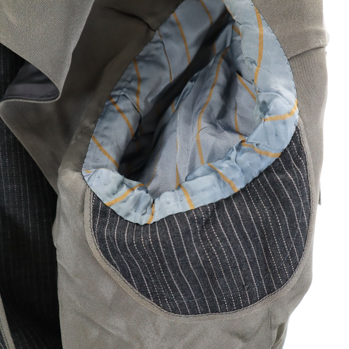 LANVIN ランバン ストライプ柄 テーラードジャケット グレー メンズ