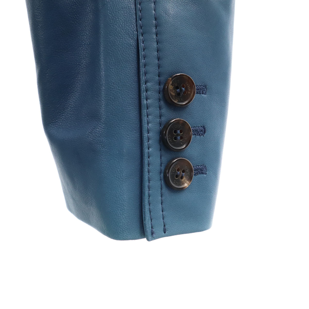 TOD’S トッズ イタリア製 レザージャケット 40 ブルー系 レディース