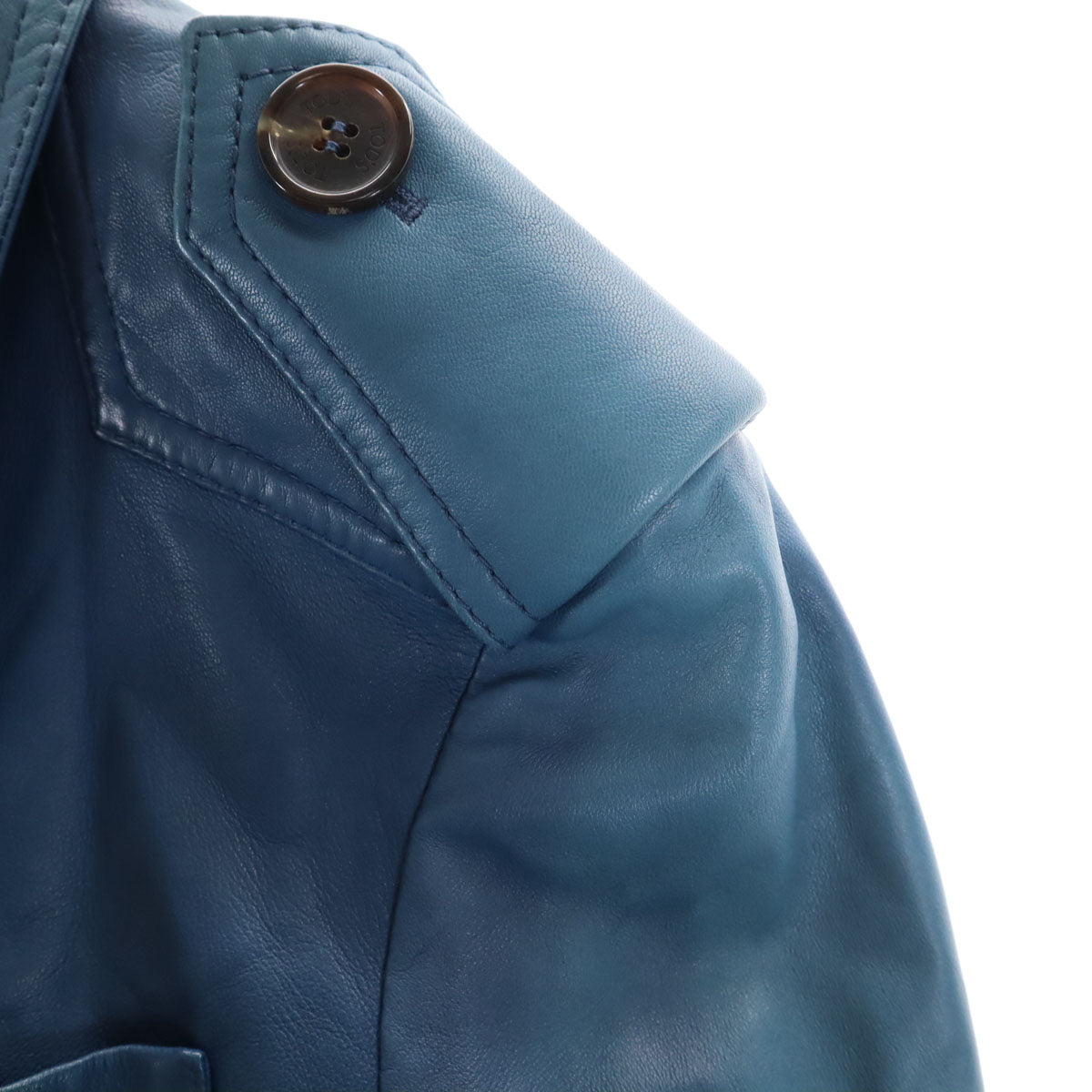 TOD’S トッズ イタリア製 レザージャケット 40 ブルー系 レディース
