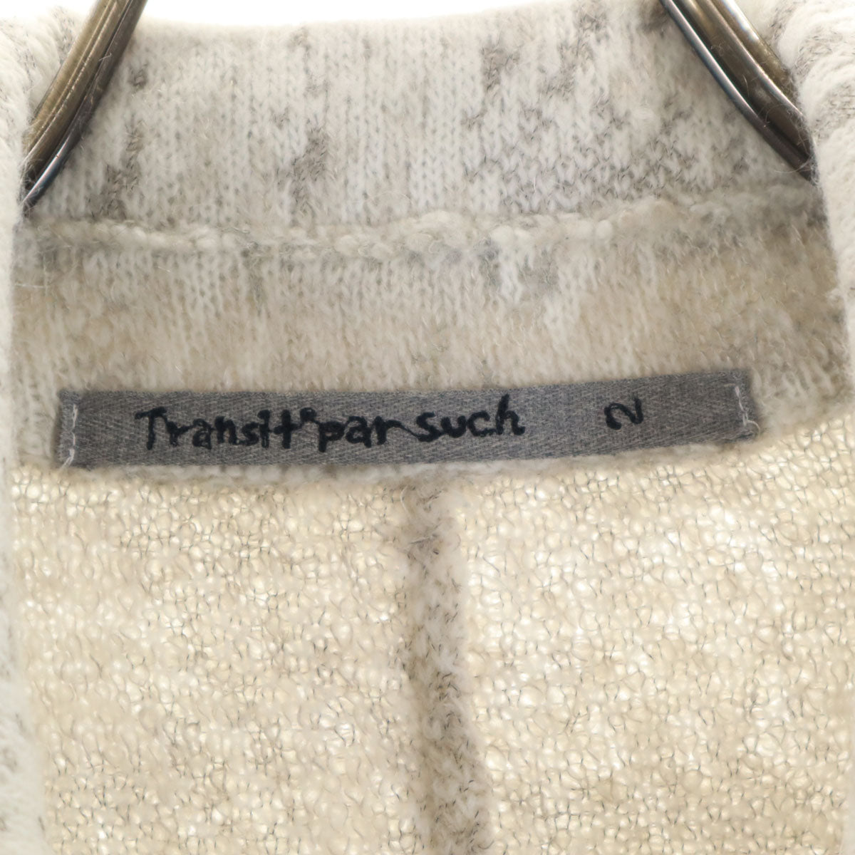 TRANSIT PAR SUCH トランジットパーサッチ イタリア製 ウールブレンド 総柄 ニットジャケット 2 グレー系 レディース