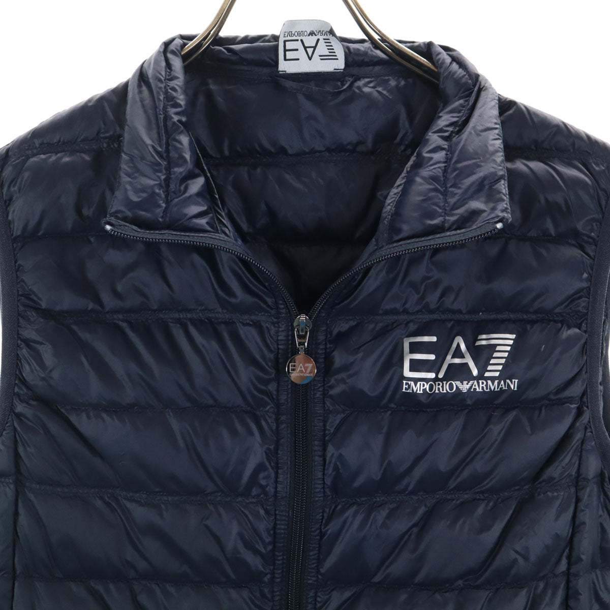 Emporio Armani エンポリオアルマーニ ダウンベスト M ネイビー EA7 収納袋付き メンズ
