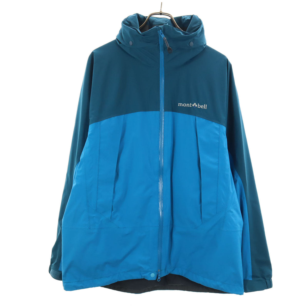 mont-bell モンベル ドロワット マウンテンジャケット L ブルー系 裏メッシュ アウトドア 収納袋付き メンズ