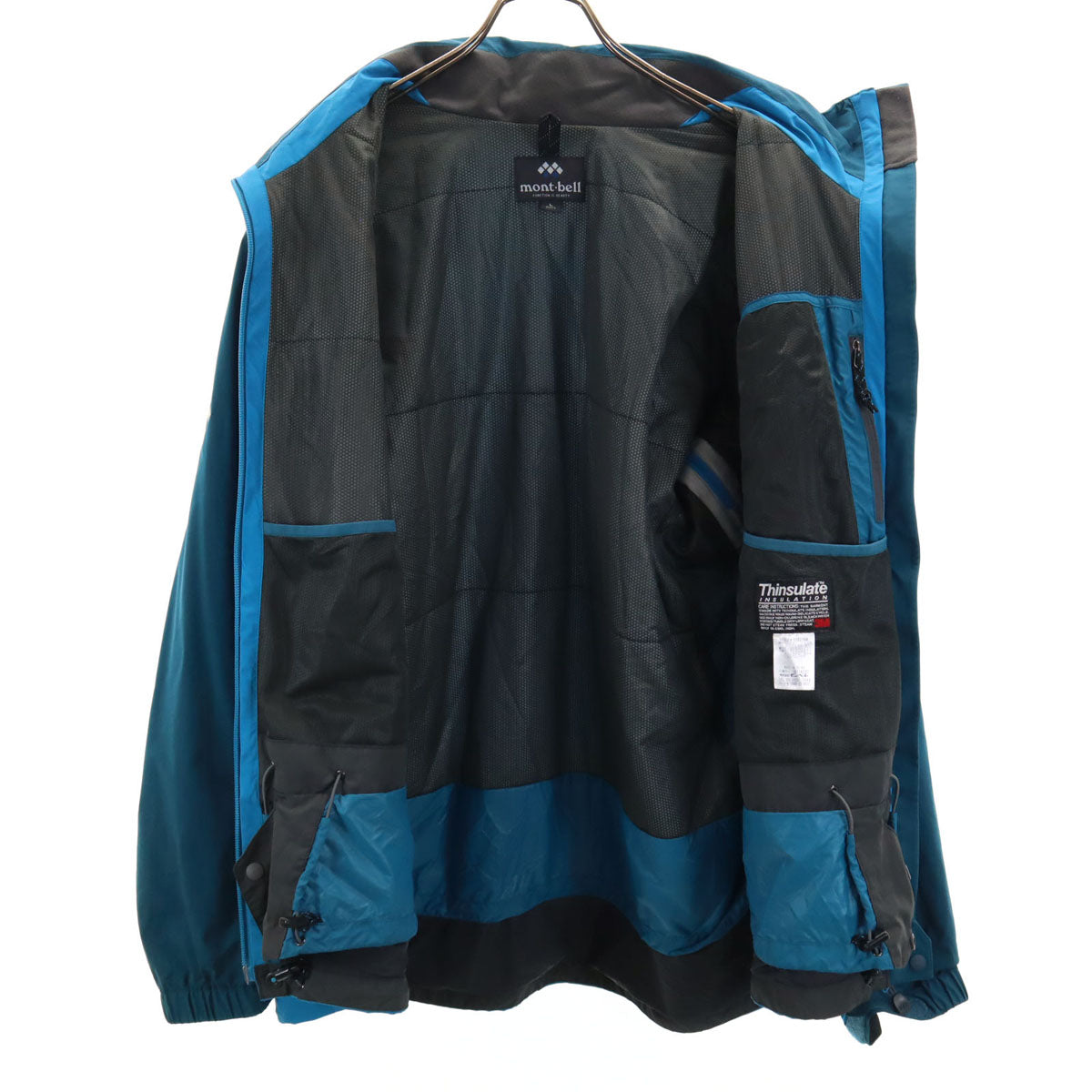 mont-bell モンベル ドロワット マウンテンジャケット L ブルー系 裏メッシュ アウトドア 収納袋付き メンズ