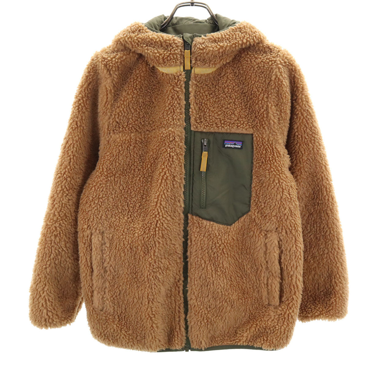patagonia パタゴニア リバーシブル ボアジャケット カーキ 68095FA21 アウトドア キッズ