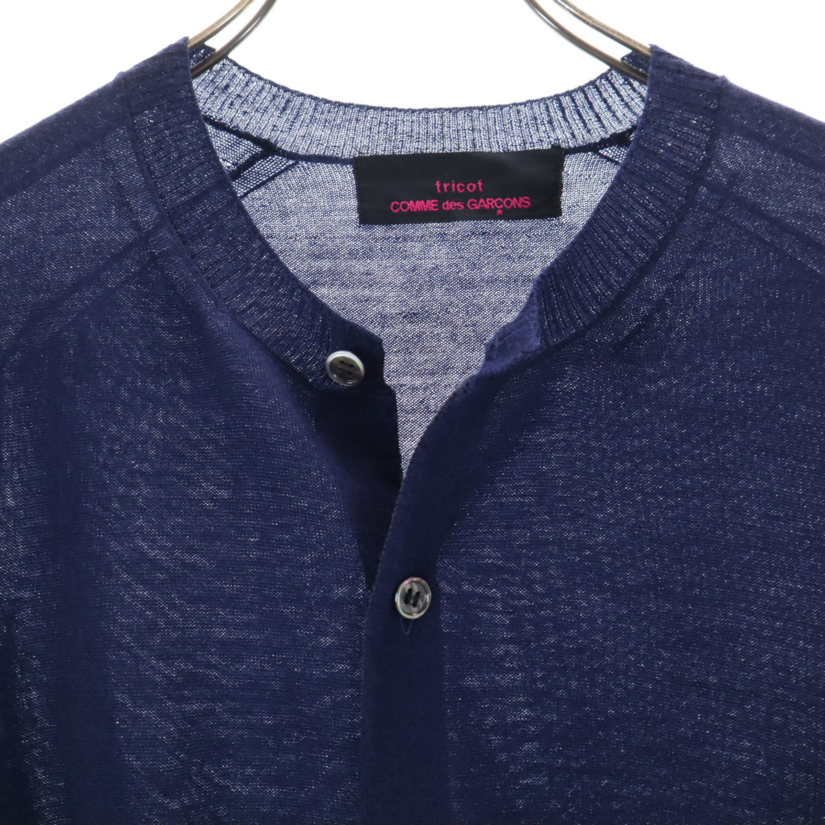 tricot COMME des GARCONS トリコットコムデギャルソン 2015年 日本製 長袖 カーディガン ネイビー系 ニット メンズ