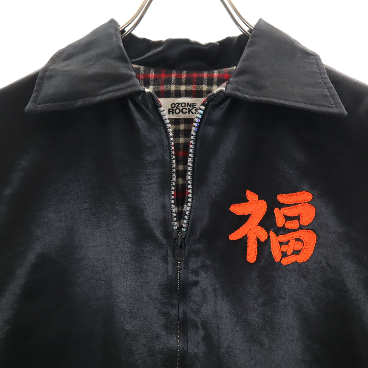 OZONE ROCKS オゾンロックス 日本製 バック刺_ ジップジャケット ブラック系 レディース