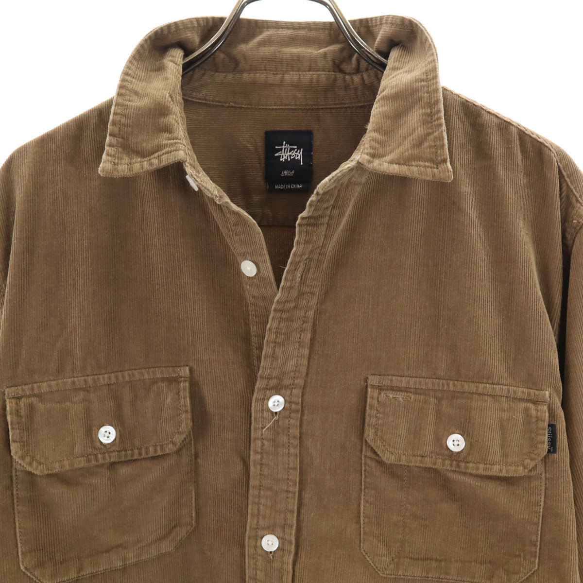 STUSSY ステューシー 長袖 コーデュロイシャツ L ベージュ系 メンズ