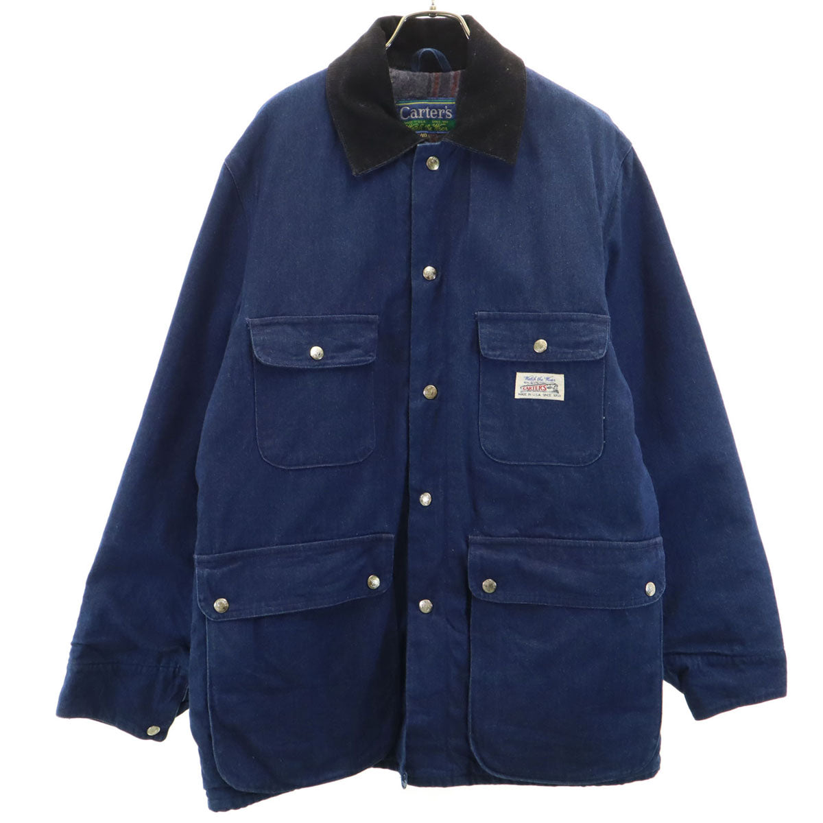 CARTER'S カーターズ 80s 90s USA製 オールド デニム カバーオール 40 インディゴ 裏ブランケット メンズ