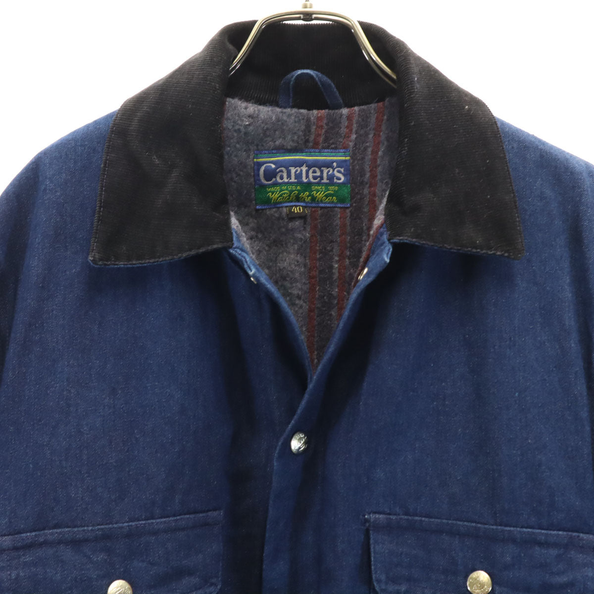 CARTER'S カーターズ 80s 90s USA製 オールド デニム カバーオール 40 インディゴ 裏ブランケット メンズ