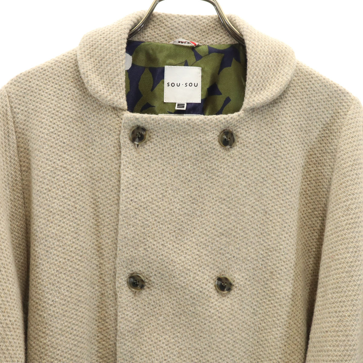 SOU・SOU ソウソウ 日本製 ダブルブレスト ジャケット S グレージュ レディース