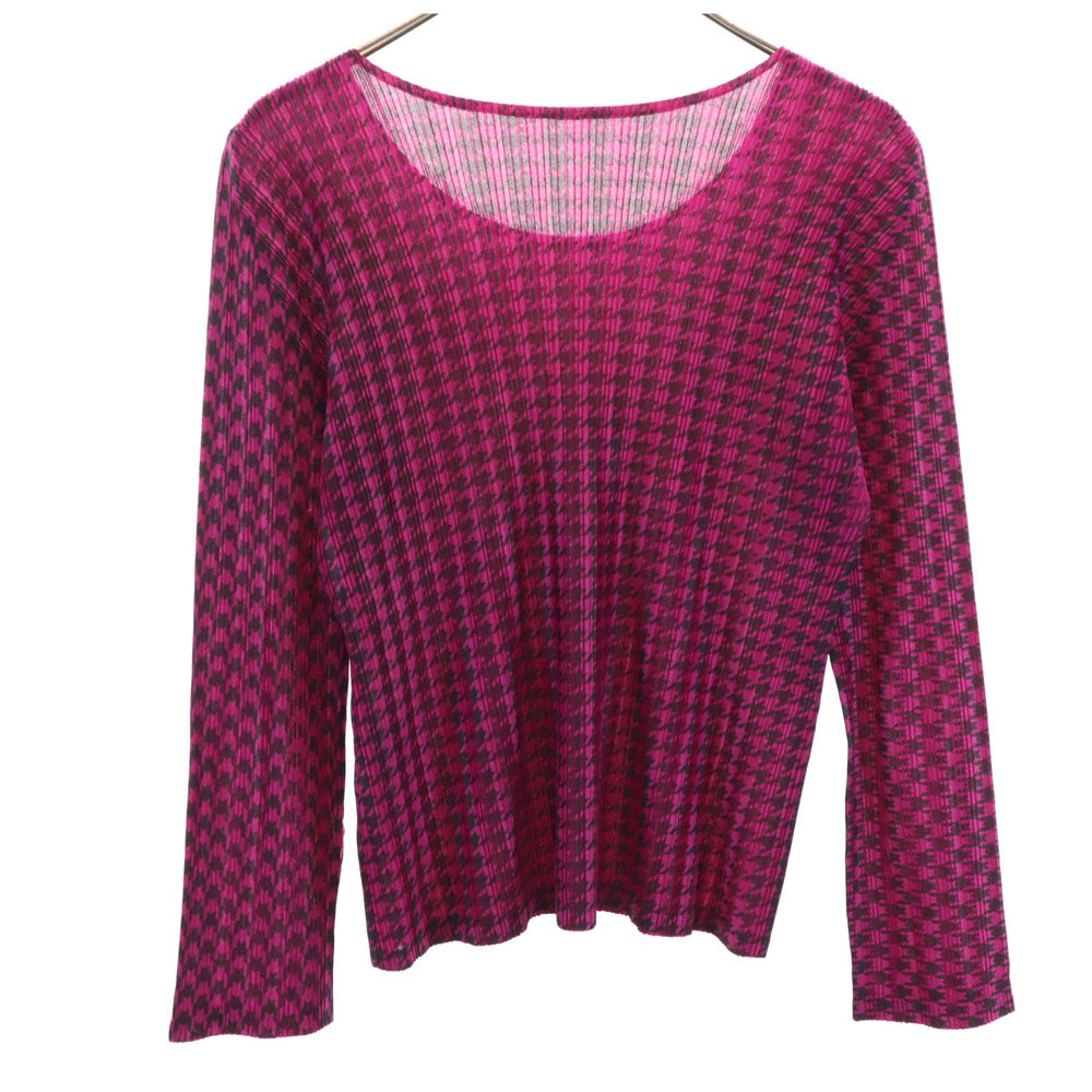 PLEATS PLEASE プリーツプリーズ 日本製 長袖 カットソー 3 ピンク レディース