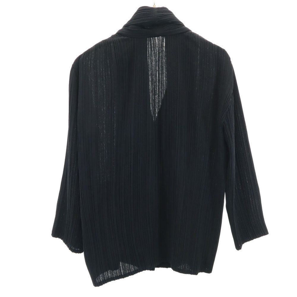 ISSEY MIYAKE イッセイミヤケ 日本製 長袖 カーディガン 3 ブラック レディース