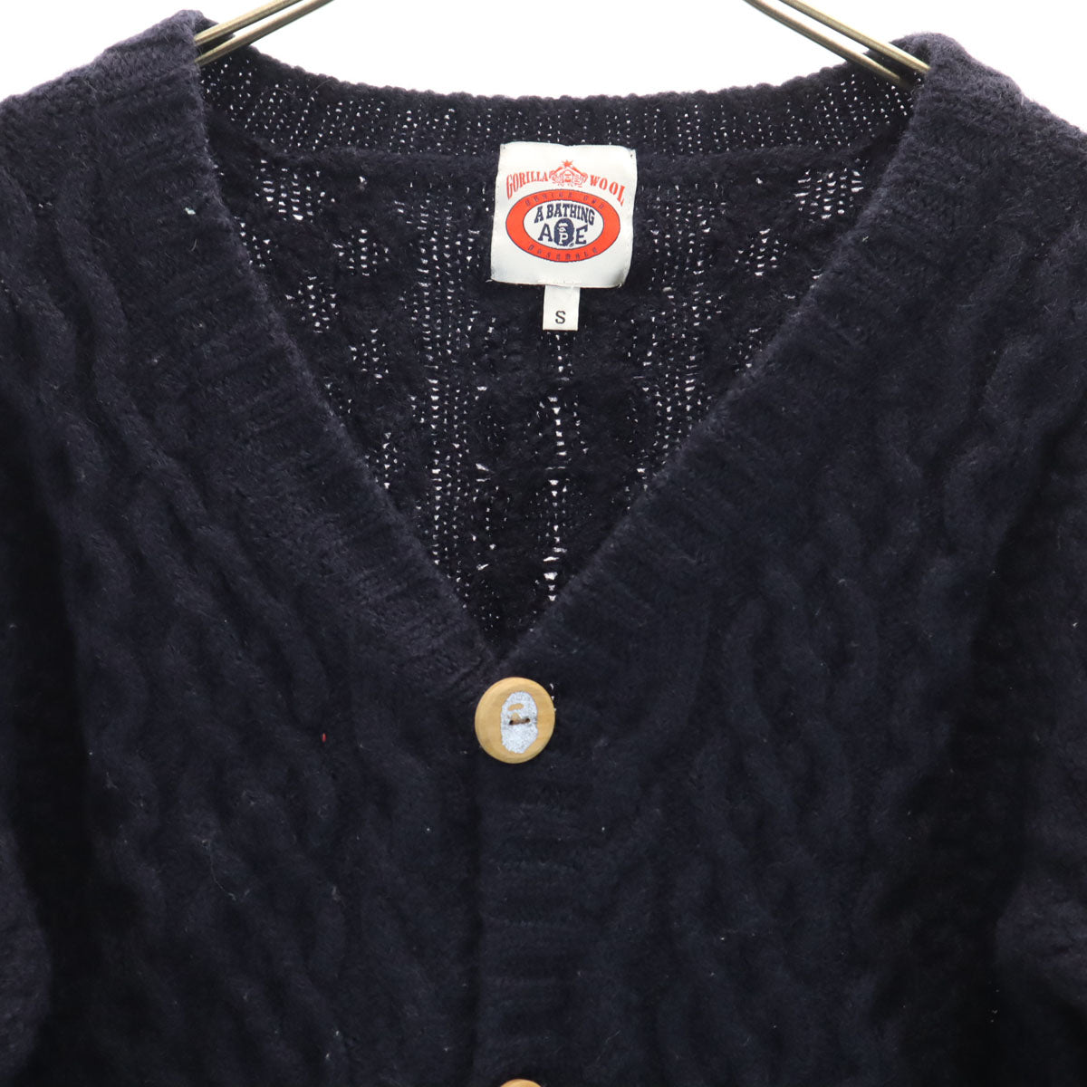 A BATHING APE アベイシングエイプ 長袖 ニットカーディガン S ネイビー メンズ