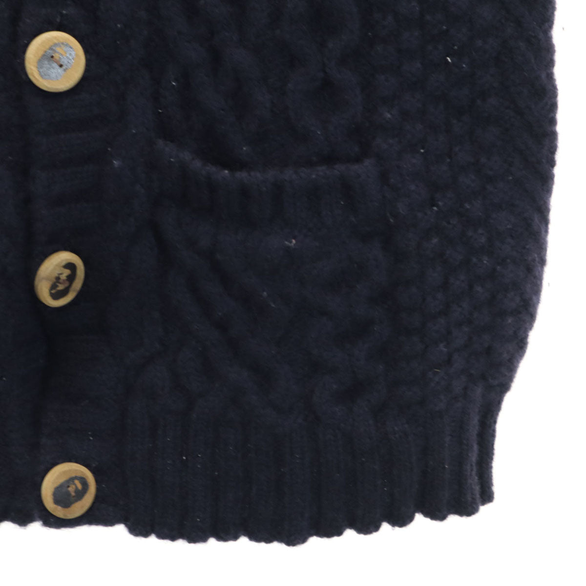 A BATHING APE アベイシングエイプ 長袖 ニットカーディガン S ネイビー メンズ