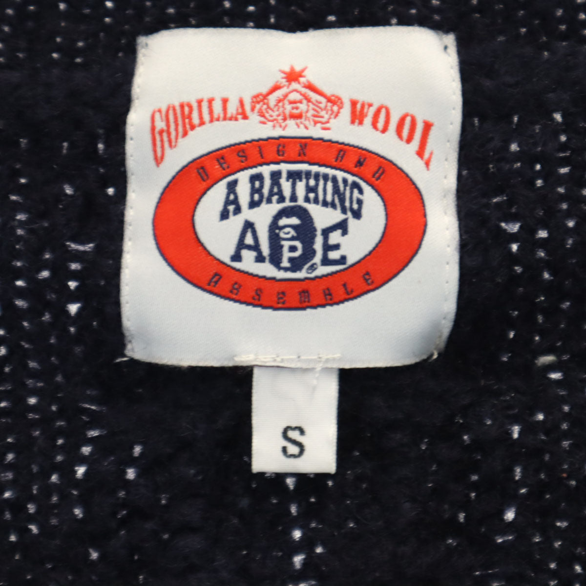 A BATHING APE アベイシングエイプ 長袖 ニットカーディガン S ネイビー メンズ