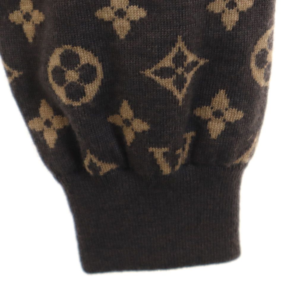 LOUIS VUITTON ルイヴィトン 21AW イタリア製 ウールブレンド NBA モノグラム グラフィックジップアップ ブルゾン XL ブラウン メンズ