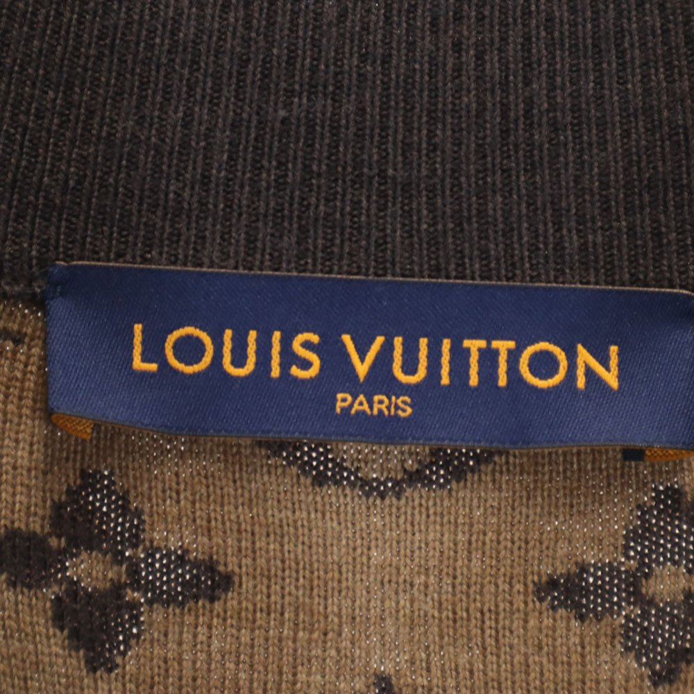 LOUIS VUITTON ルイヴィトン 21AW イタリア製 ウールブレンド NBA モノグラム グラフィックジップアップ ブルゾン XL ブラウン メンズ