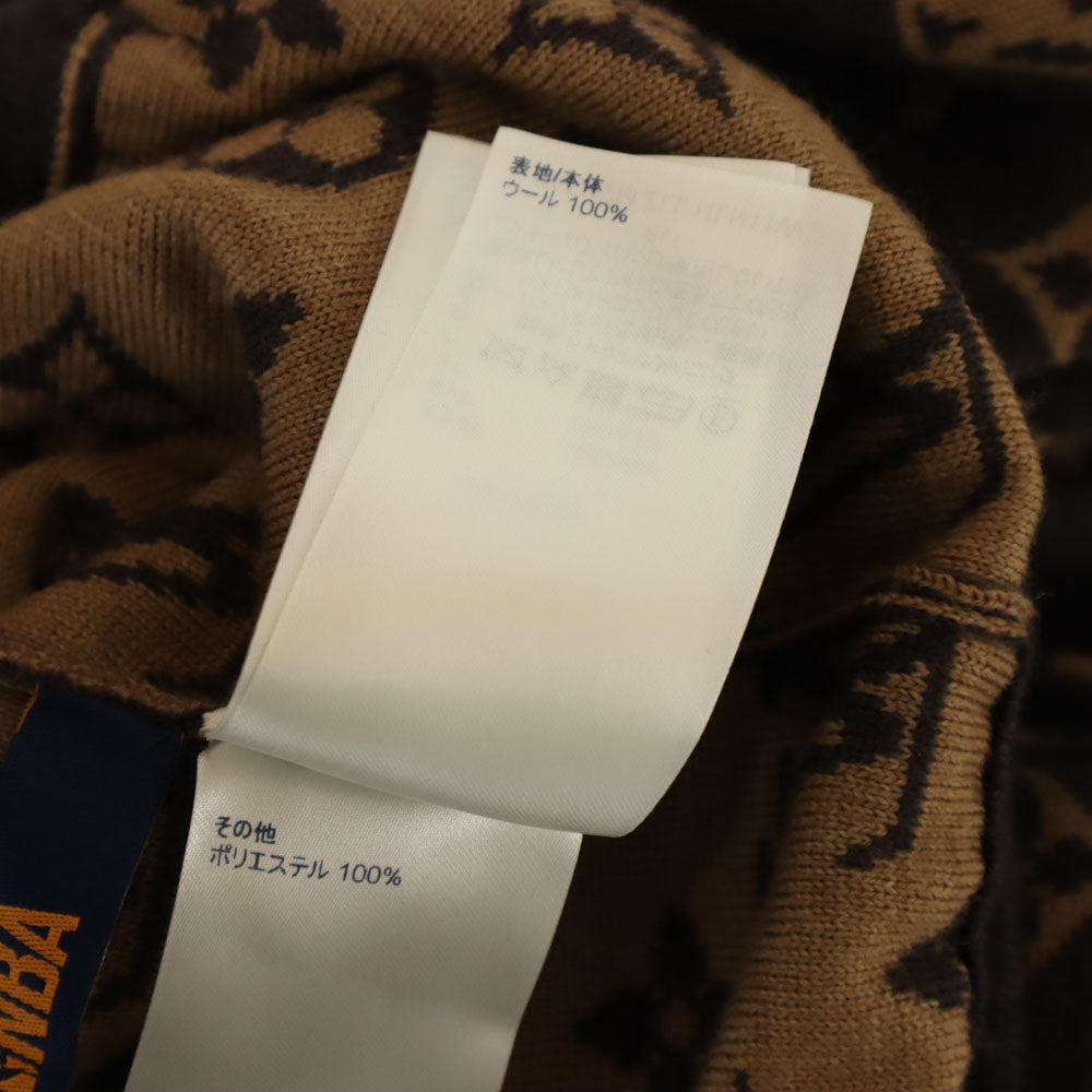 LOUIS VUITTON ルイヴィトン 21AW イタリア製 ウールブレンド NBA モノグラム グラフィックジップアップ ブルゾン XL ブラウン メンズ