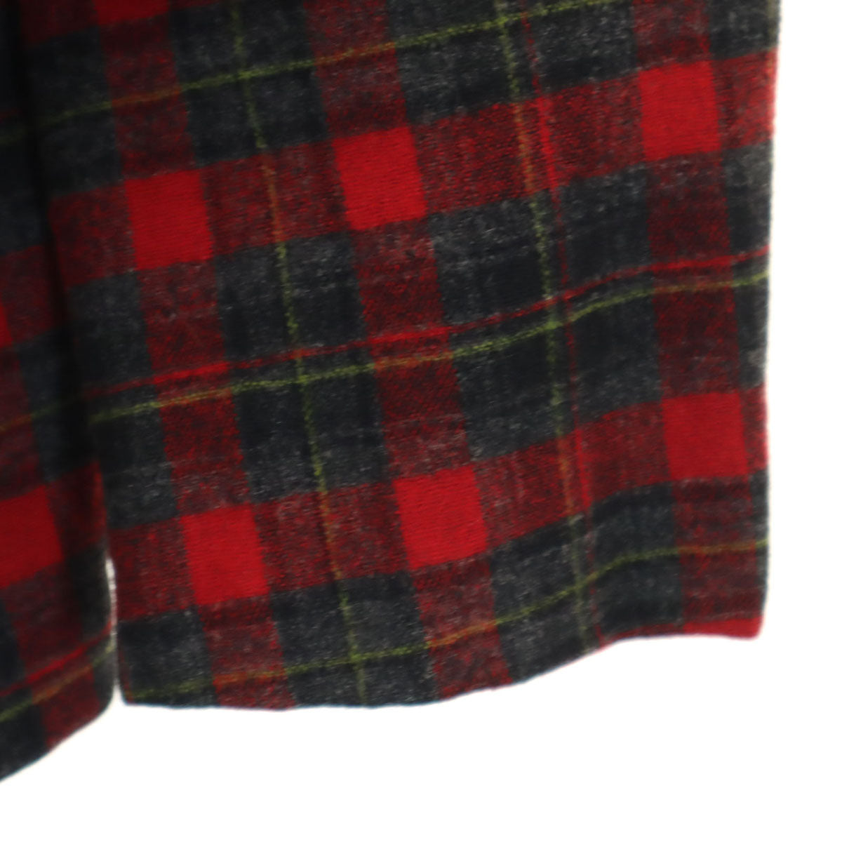 PENDLETON ペンドルトン 50s ウール100% ヴィンテージ チェック柄 7分袖 ノーカラージャケット レッド系 レディース