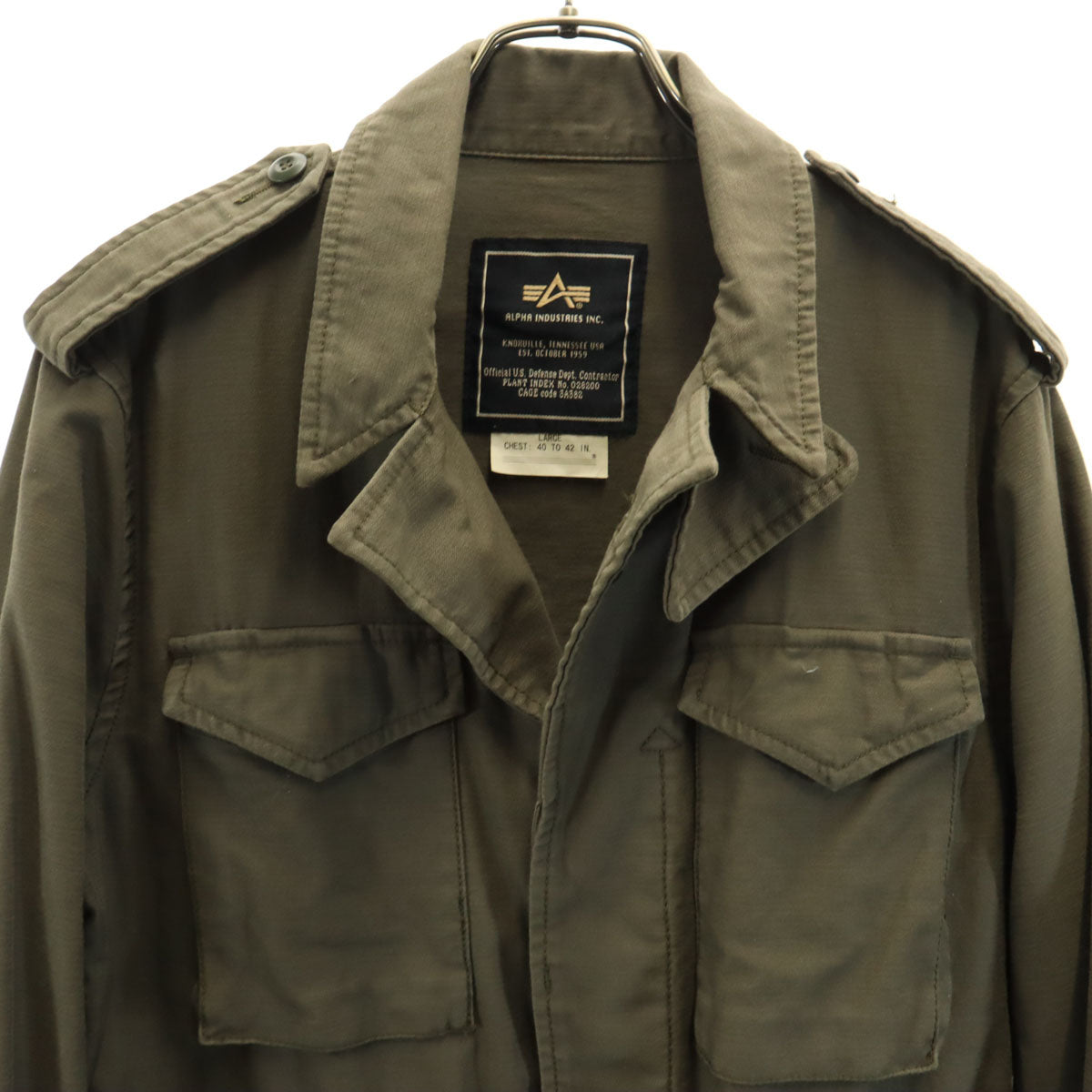 ALPHA INDUSTRIES INC アルファインダストリーズ ミリタリージャケット L カーキ メンズ