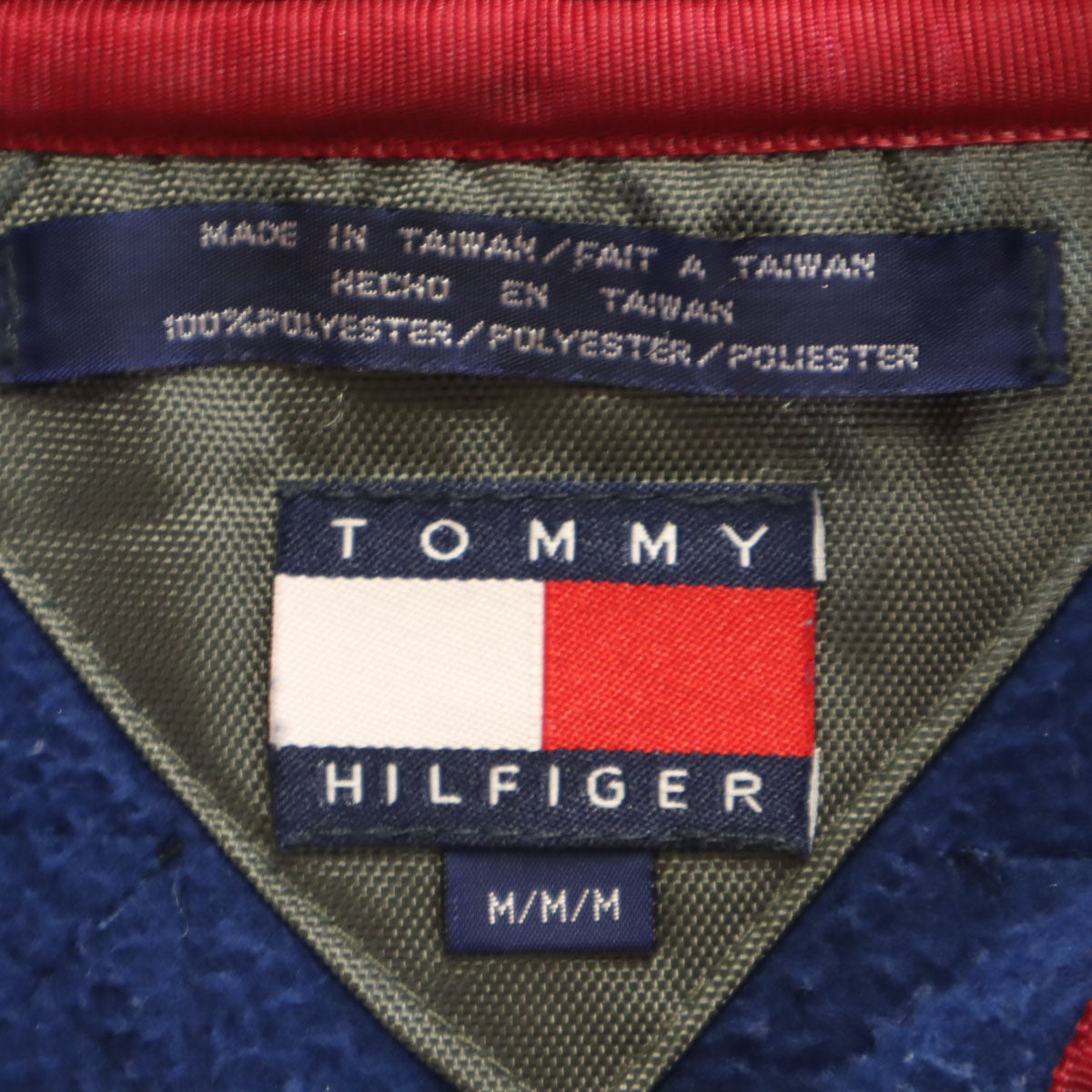 TOMMY HILFIGER トミーヒルフィガー 90s オールド フラッグタグ 長袖 フリース ウェア M ブルー メンズ