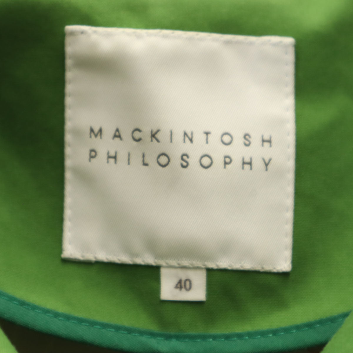 MACKINTOSH PHILOSOPHY マッキントッシュフィロソフィー 日本製 ジャケット 40 グリーン レディース