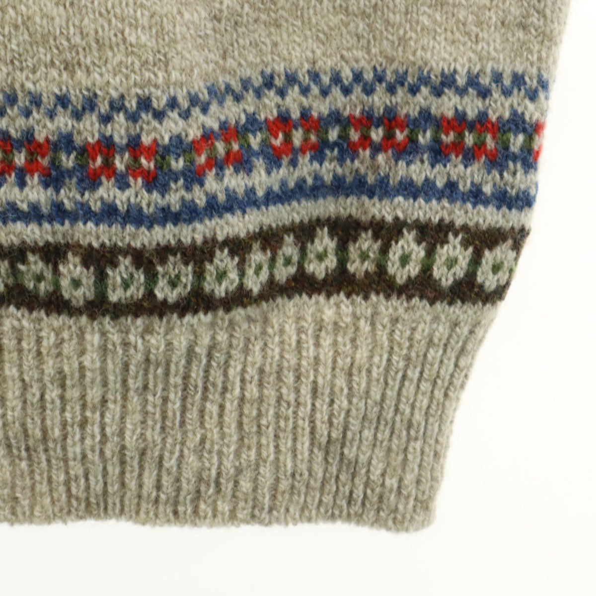 未使用 KAPITAL キャピタル 日本製 ノルディック柄 長袖 5G カットアウト セーター 3 グレー ニット レディース