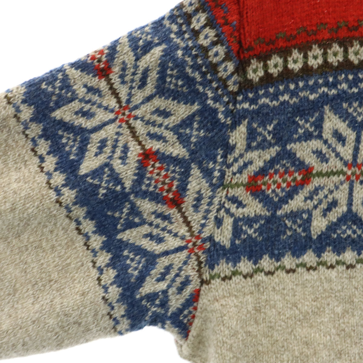 未使用 KAPITAL キャピタル 日本製 ノルディック柄 長袖 5G カットアウト セーター 3 グレー ニット レディース