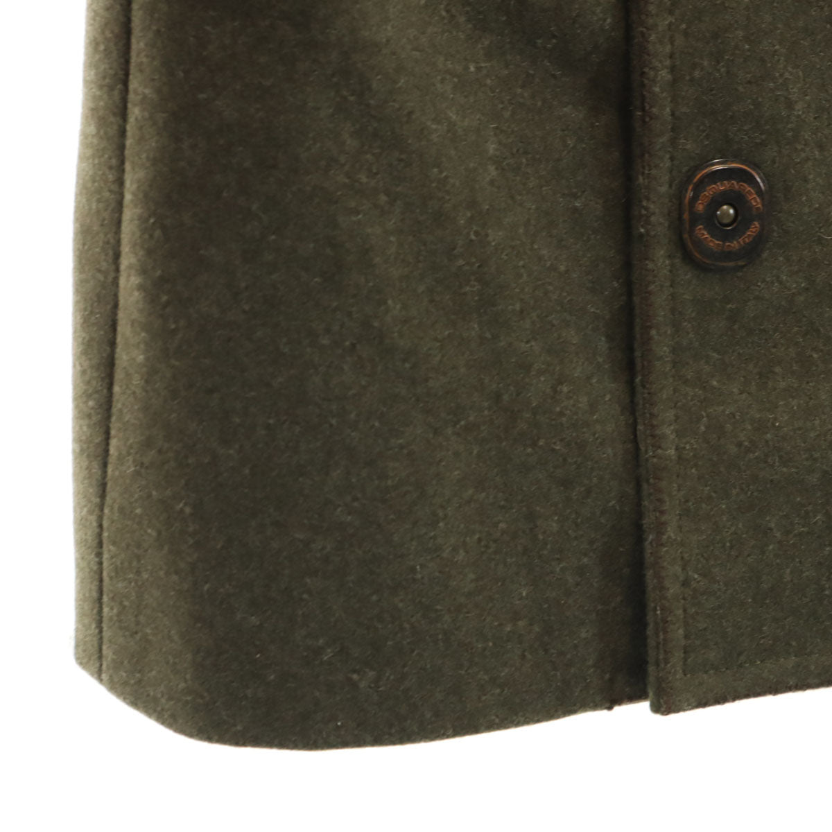 DSQUARED2 ディースクエアード イタリア製 メルトン ピーコート 44 カーキ Pコート メンズ