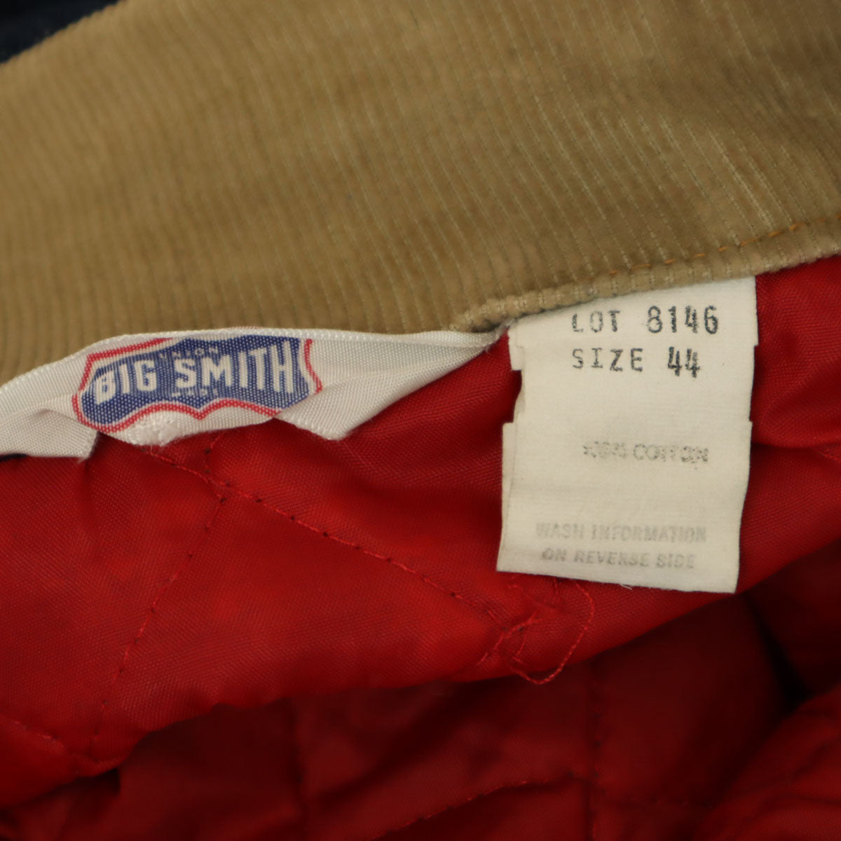 BIG SMITH ビッグスミス 60s 70s LOT 8146 ヴィンテージ デニムジャケット 44 インディゴ ジージャン 裏キルティング メンズ