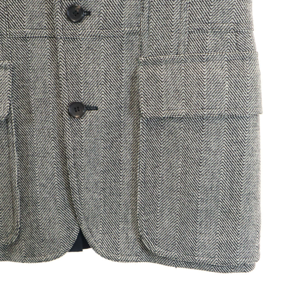 GUCCI グッチ イタリア製 ウールブレンド ヘリンボーン テーラードジャケット 44R グレー メンズ