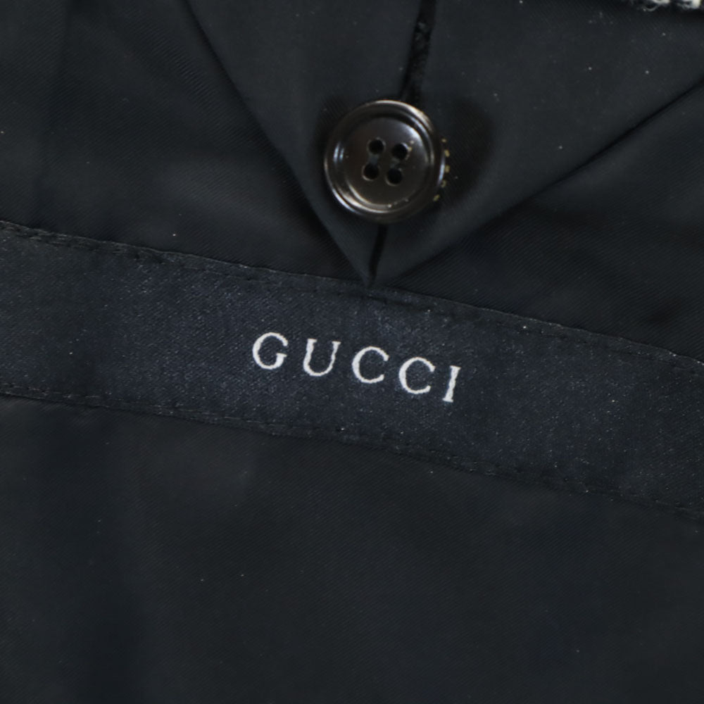 GUCCI グッチ イタリア製 ウールブレンド ヘリンボーン テーラードジャケット 44R グレー メンズ