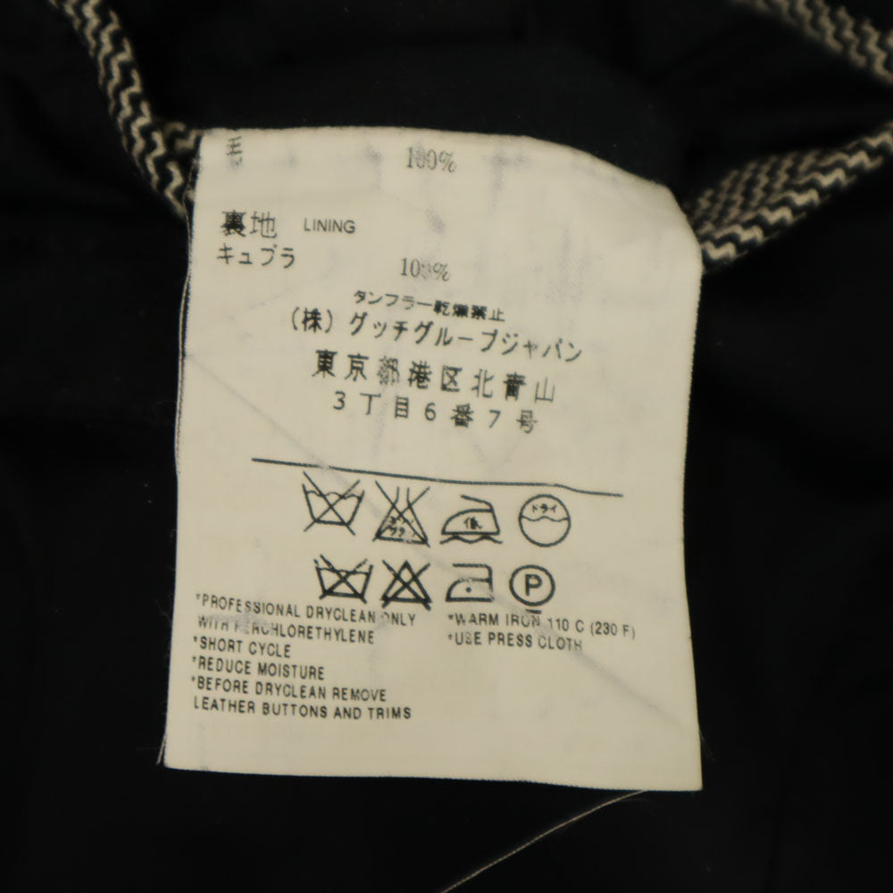 GUCCI グッチ イタリア製 ウールブレンド ヘリンボーン テーラードジャケット 44R グレー メンズ