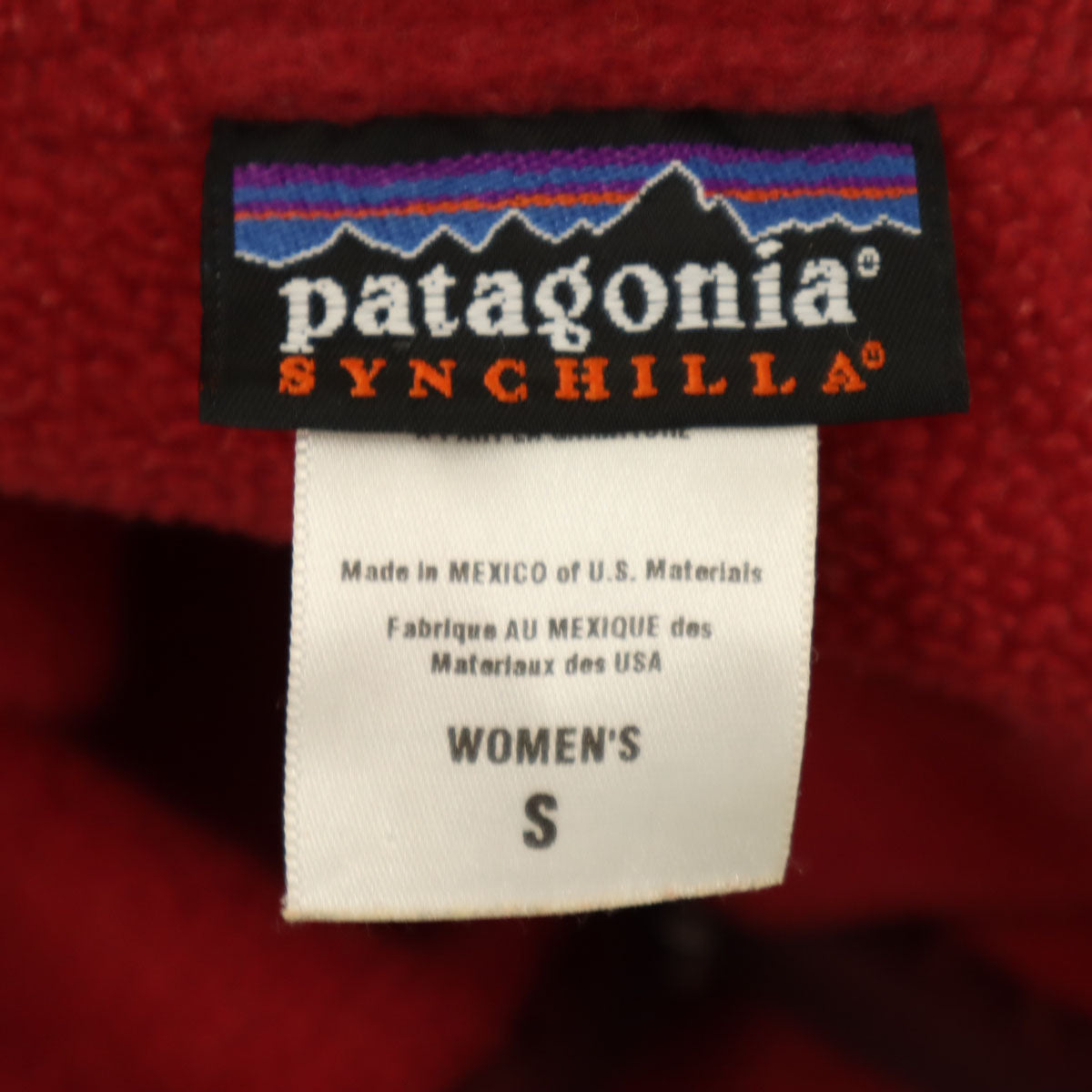 patagonia パタゴニア シンチラ ハーフジップ フリースジャケット S レッド 25740F5 アウトドア プルオーバー レディース