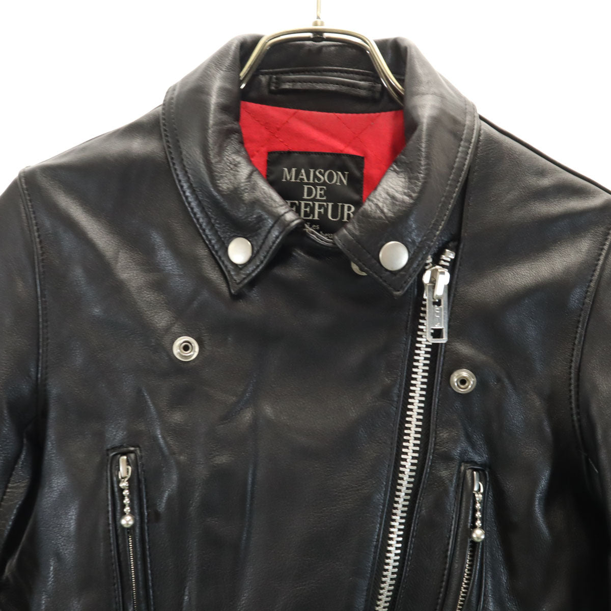 MAISON DE REEFUR メゾンドリーファー 牛革 レザー ダブルライダースジャケット 36 ブラック レディース