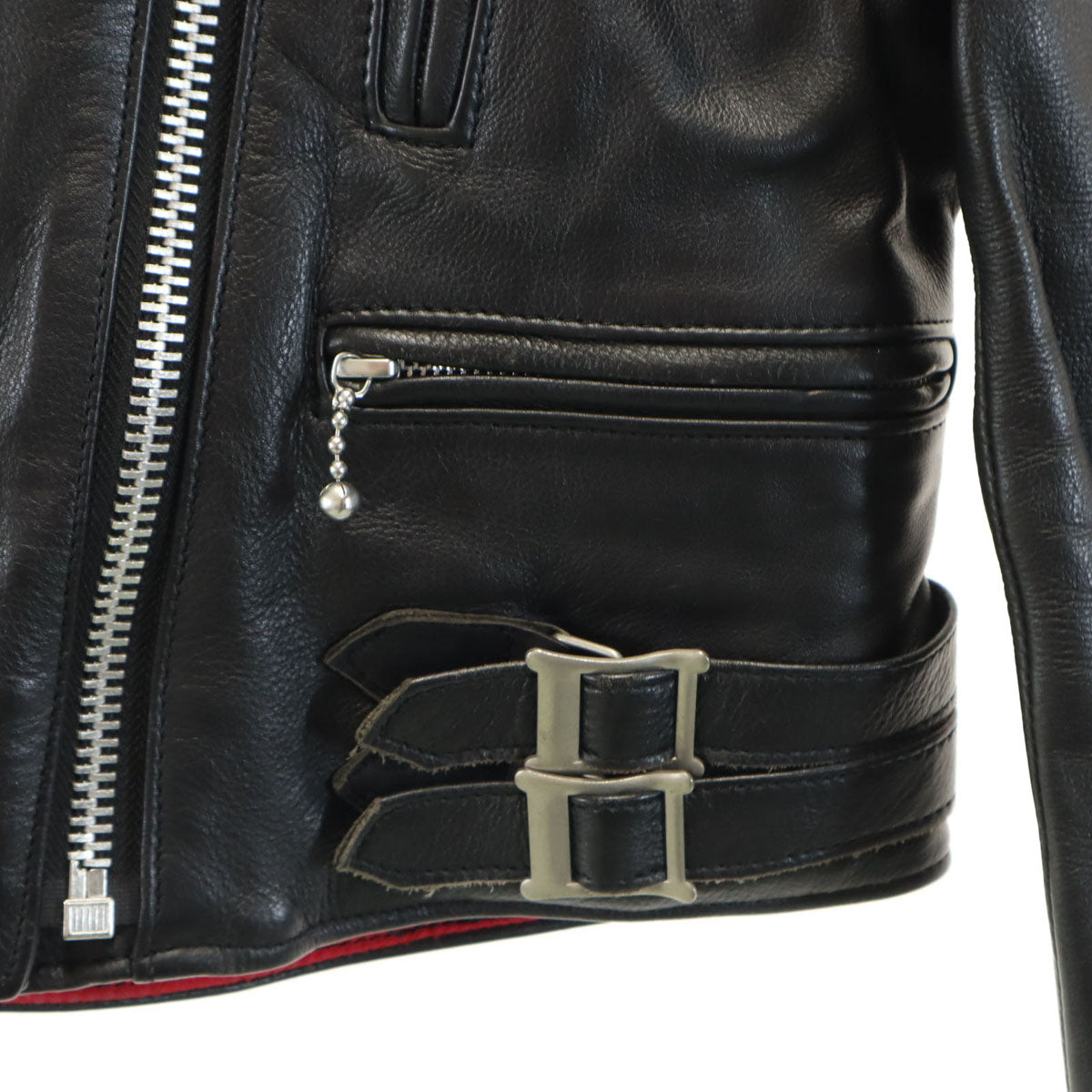 MAISON DE REEFUR メゾンドリーファー 牛革 レザー ダブルライダースジャケット 36 ブラック レディース