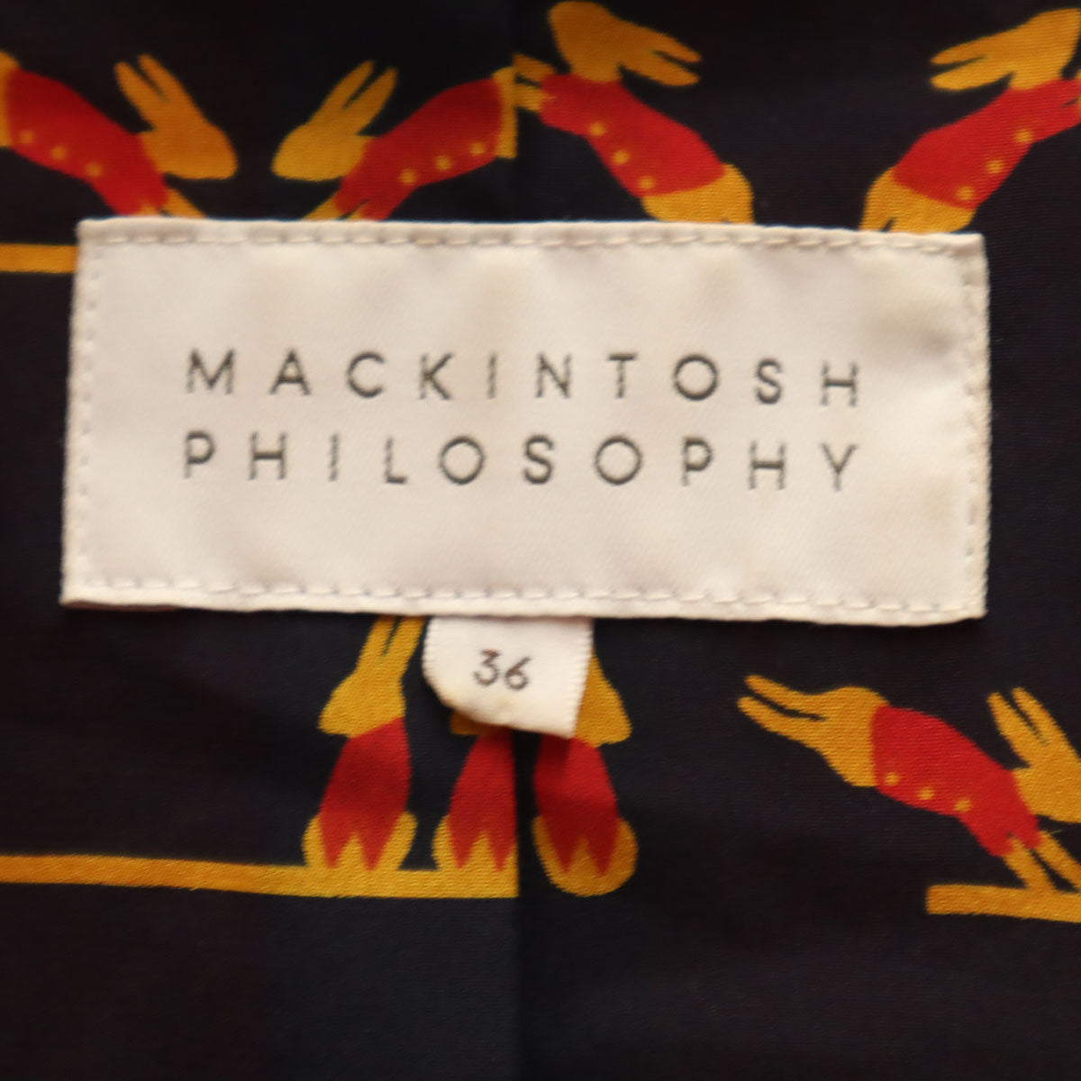 MACKINTOSH PHILOSOPHY マッキントッシュフィロソフィー キルティングジャケット 36 レッド系 中綿 三陽商会 レディース