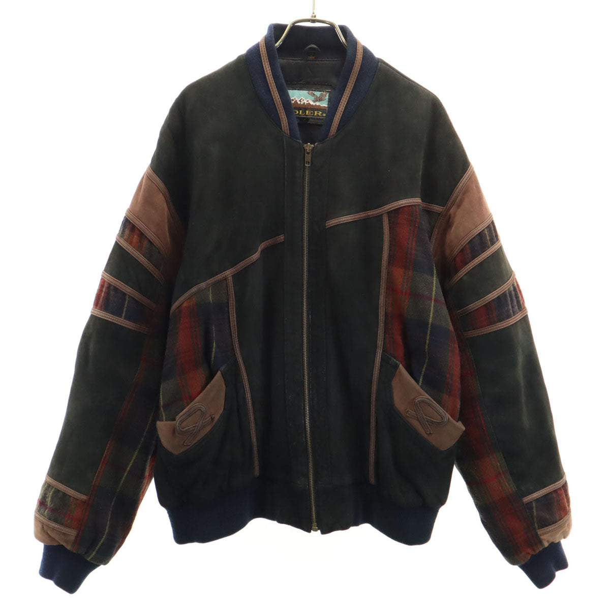 ADLER アドラー 90s 00s オールド レザージャケット M モスグリーン 中綿 メンズ