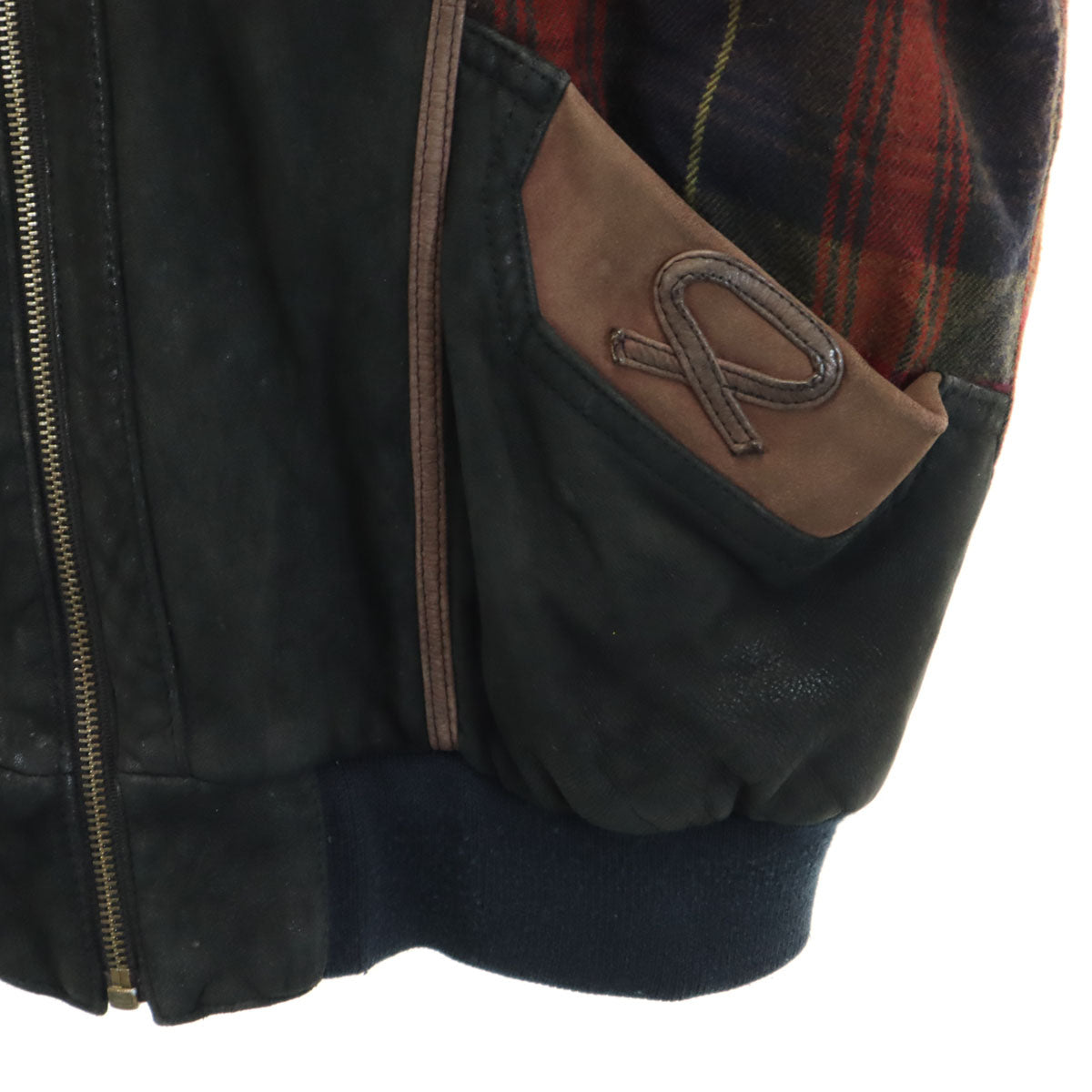 ADLER アドラー 90s 00s オールド レザージャケット M モスグリーン 中綿 メンズ