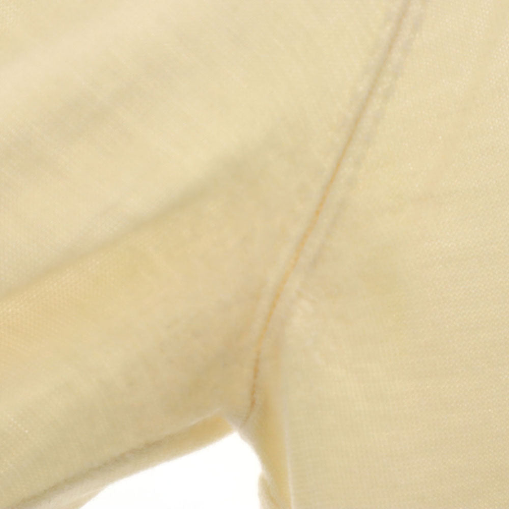 HERMES エルメス イタリア製 カシミヤ 長袖 腹巻きリブ Vネック セーター 38 アイボリー レディース