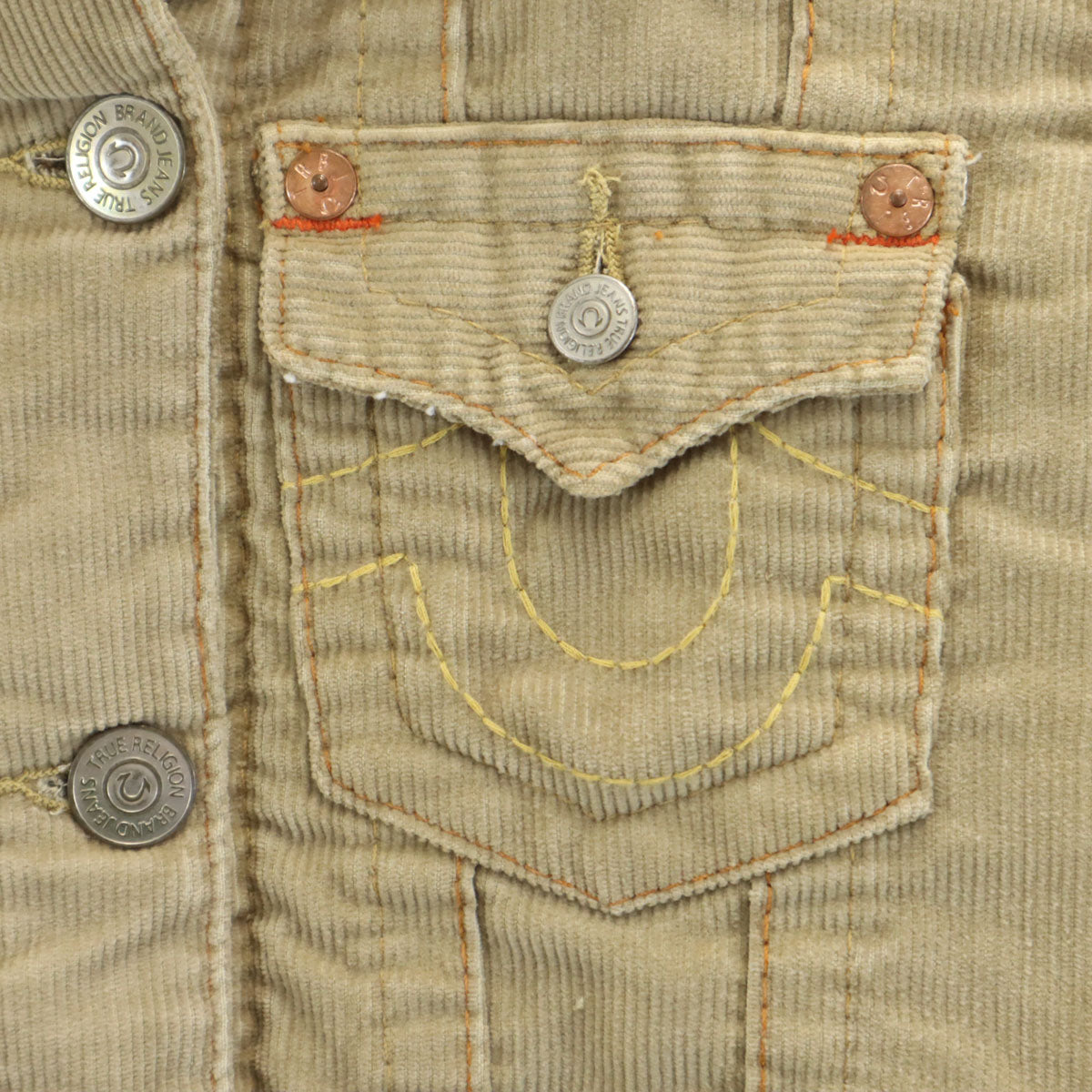 TRUE RELIGION トゥルーレリジョン コーデュロイジャケット S ベージュ系 裏ボア レディース