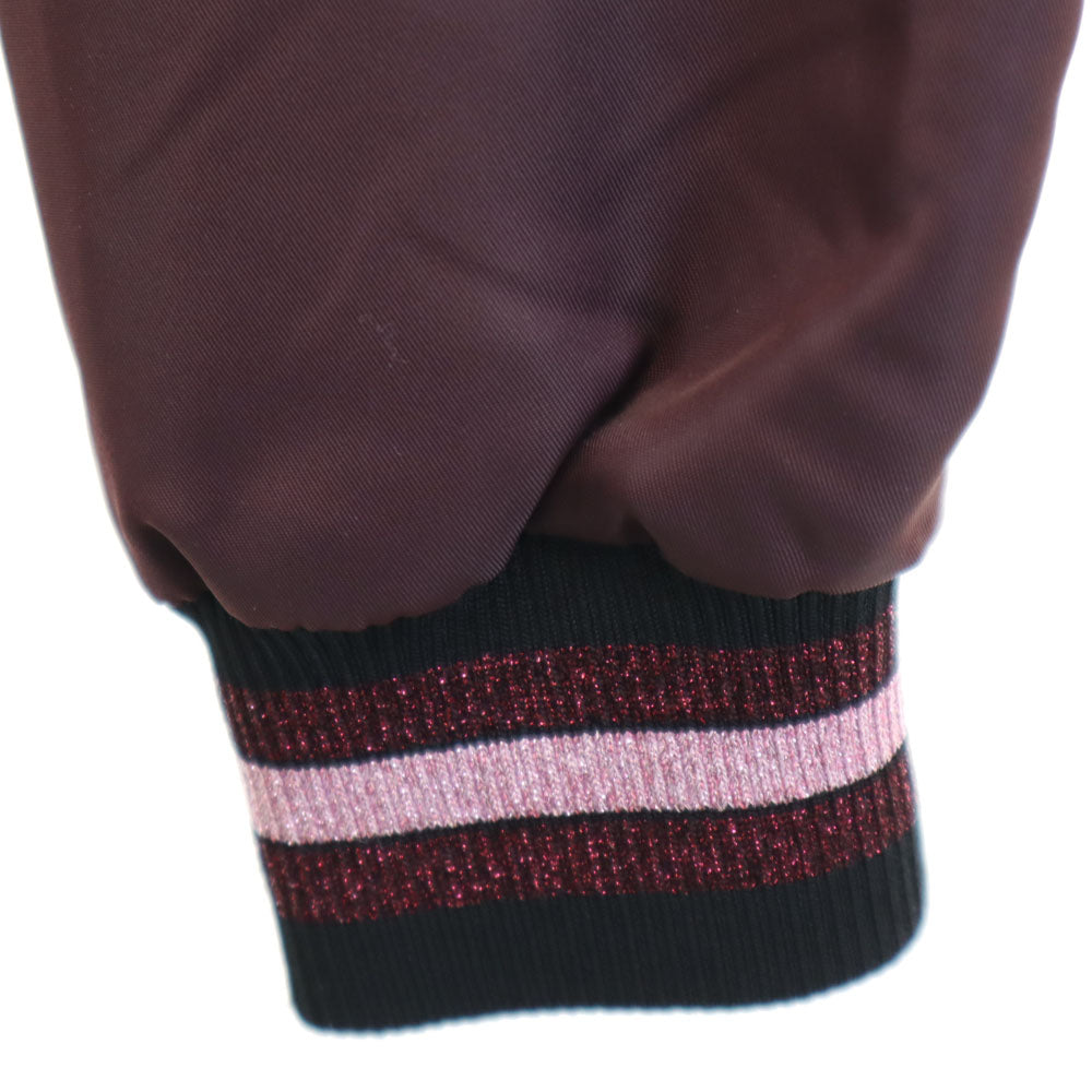 COACH コーチ ファー付き ナイロンジャケット 4 ワインレッド MA-1 ボンバージャケット レディース