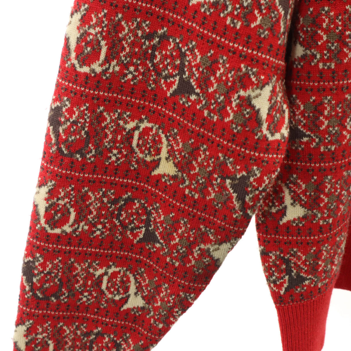 Christian Dior SPORTS クリスチャンディオール スポーツ 90s ウール オールド 総柄 長袖 セーター M レッド ニット メンズ