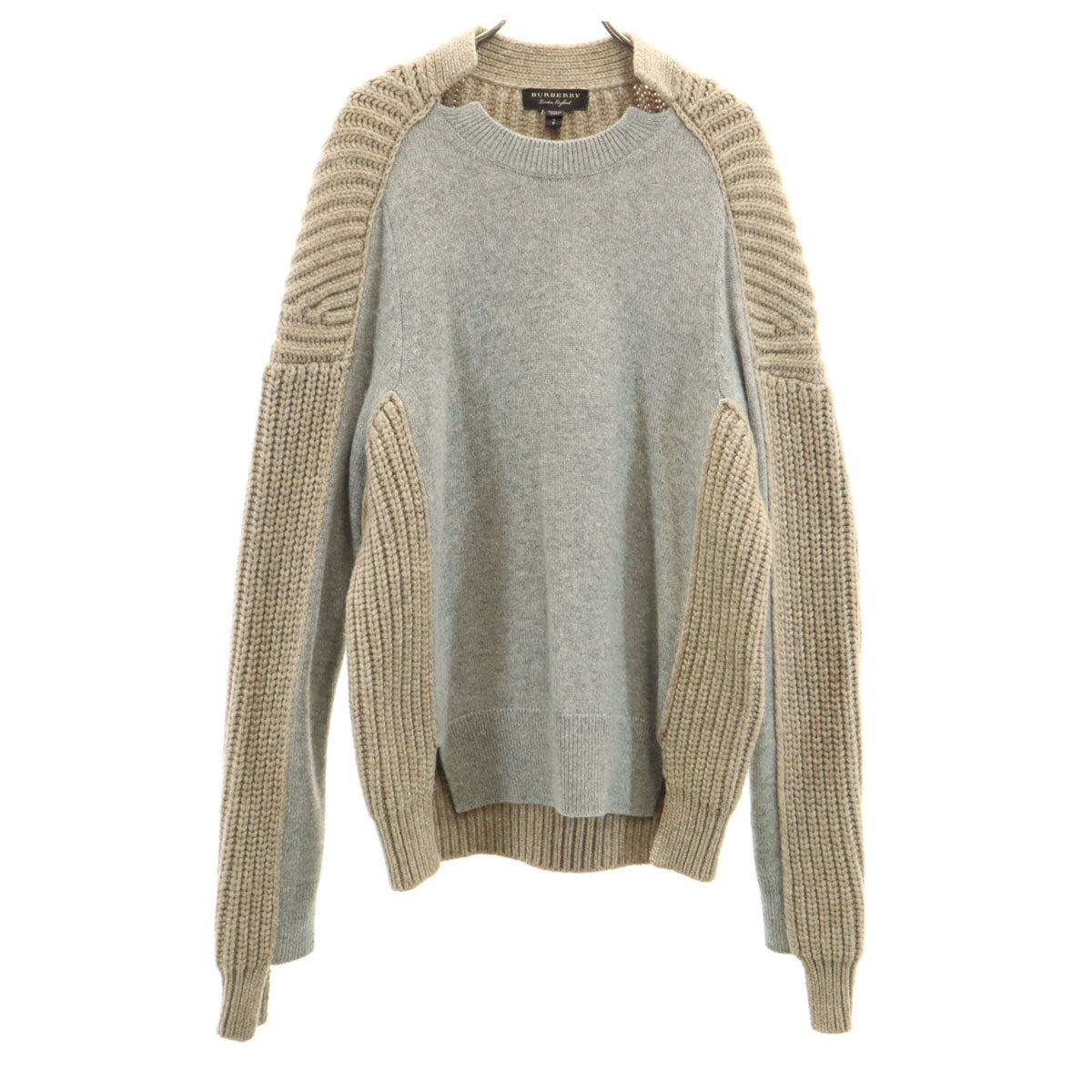 BURBERRY バーバリー イタリア製 カシミア100% 長袖 セーター S ベージュ系 ニット メンズ