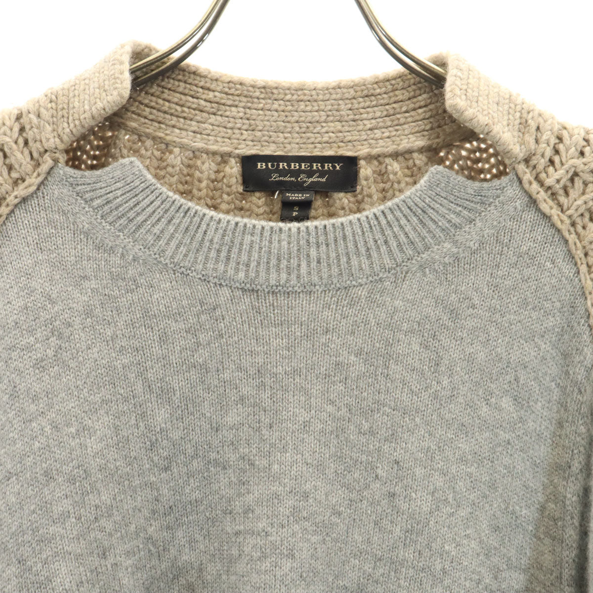 BURBERRY バーバリー イタリア製 カシミア100% 長袖 セーター S ベージュ系 ニット メンズ